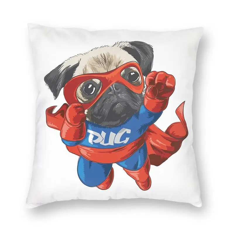 

Super Pug Dog Flying Cushion Covers Cartoon Pet Puppy Soft Nordic Throw Pillow Case Decor Home