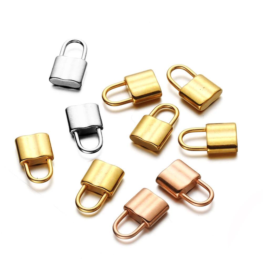 10Pcs/lot Stainless Steel Lock Necklace Bracelet Pendants Mini PadLock Charms fit DIY Jewelry Making Handcrafted Accessories