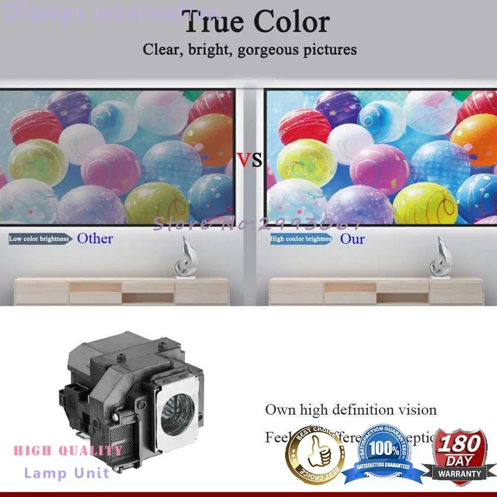 ELPLP58 EB-X92 EX3200 EX5200 EX7200 EB-S10 EB-S9/EB-S92 EB-W10 для EPSON с корпусом