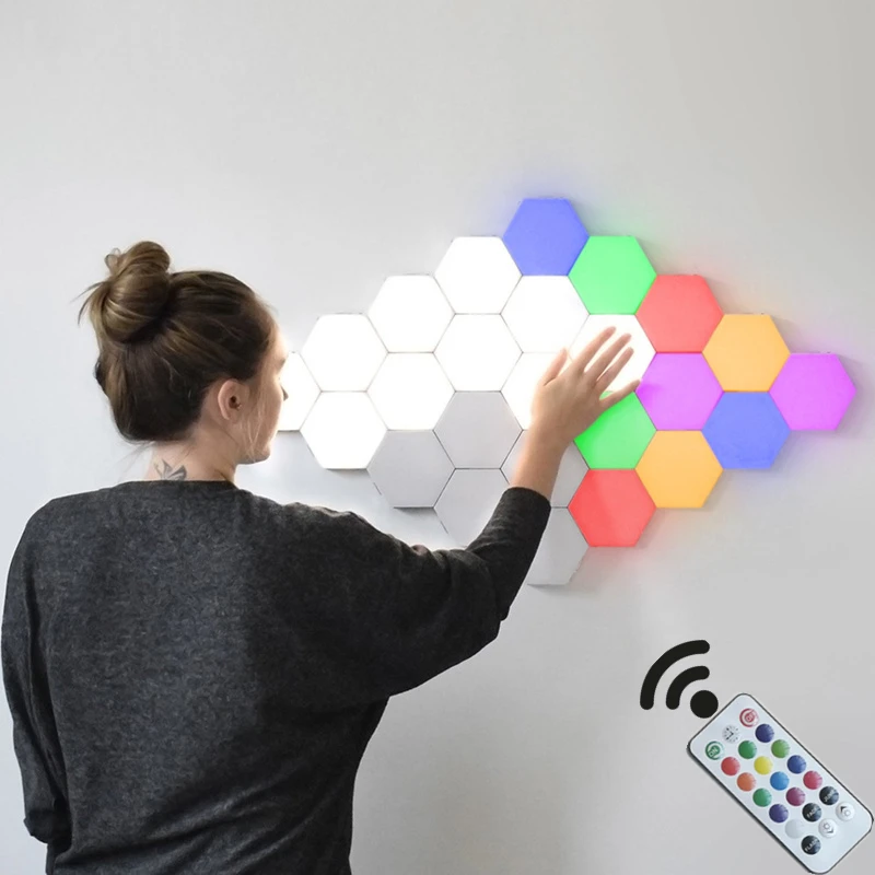 

Модульный светильник с пультом дистанционного управления, квантовая лампа RGB в сборе, магнитный светодиодный настенный светильник для спальни