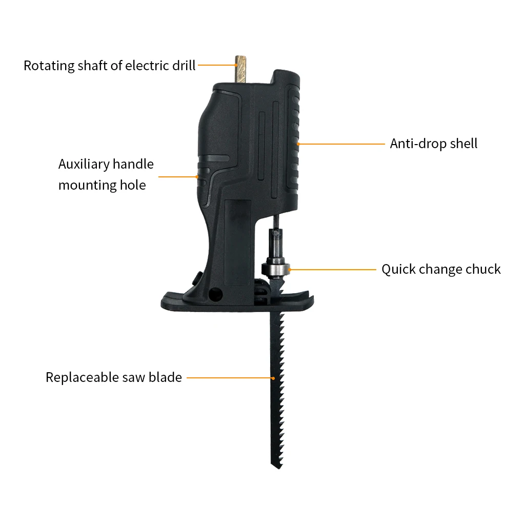 COOFIX Reciprocating Saw Attachment Adapter Change Electric Drill Into Reciprocating Saw for Wood Metal Cutting Hand Tool