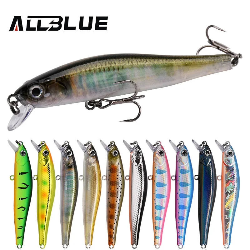 ALLBLUE NIMBLE 70S Shallow Minnow Silent Fishing Lure 70mm 5.5g Magnetic Wobbler Slow Sinking Bass Pike Trout Artificial Bait