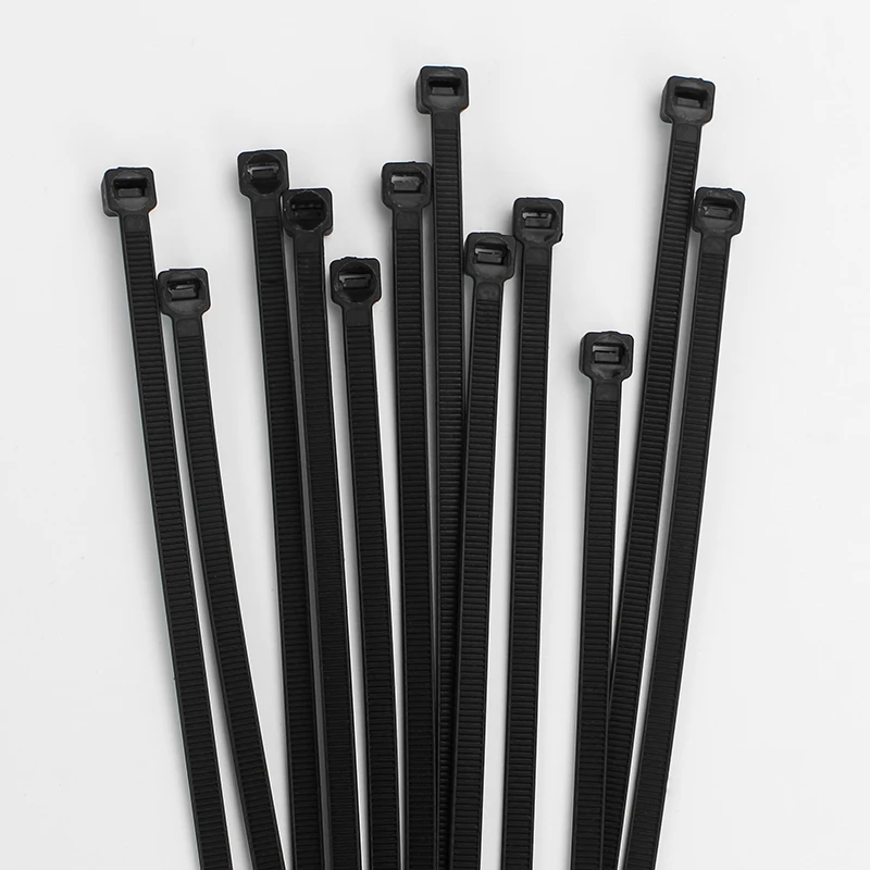 100PCS/PACK Self-locking Plastic Nylon Twist Ties Black Cable Tie Fastening Ring Industrial Cable Tie Table Tie Set