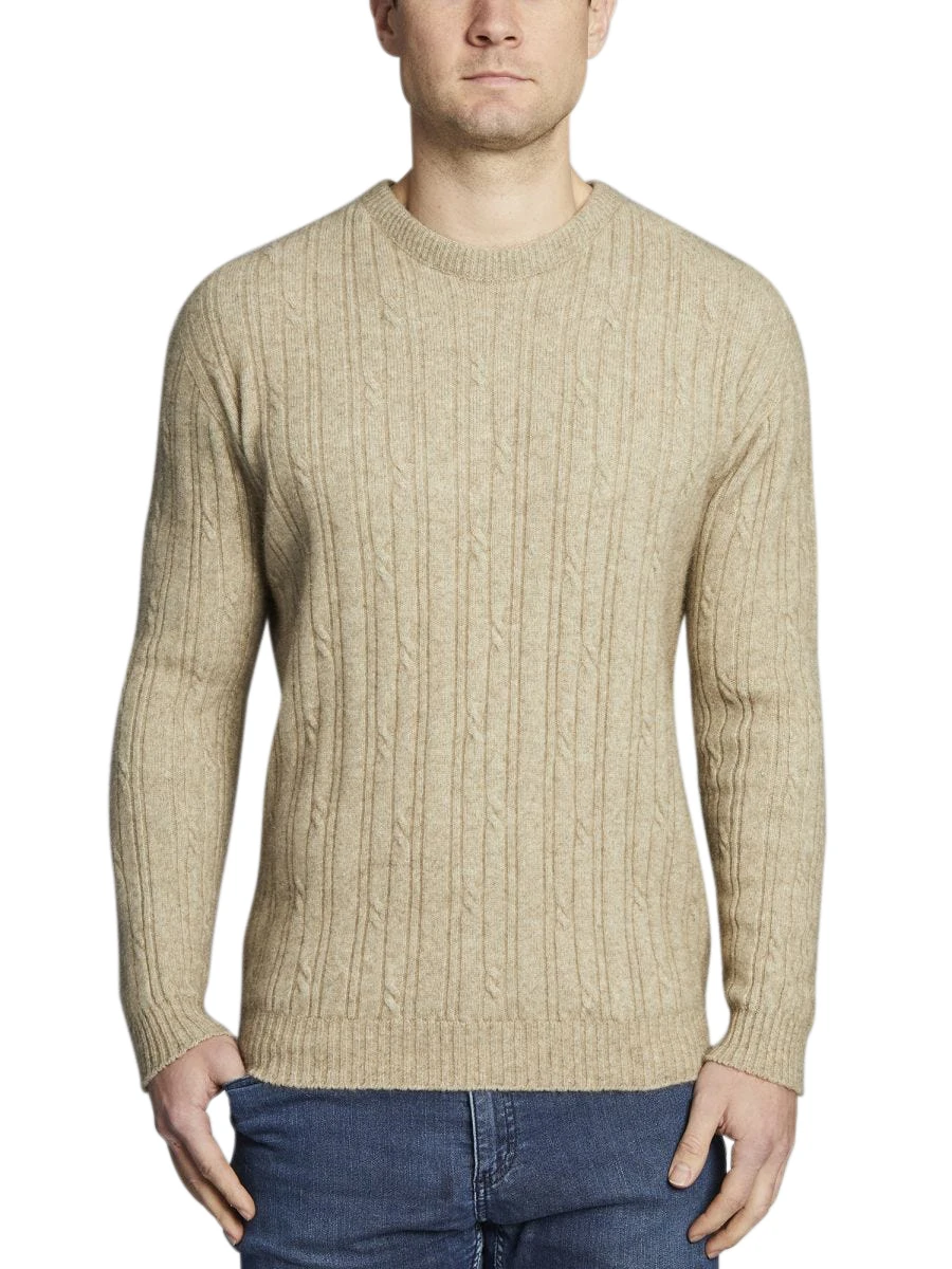 Men\'s Soft Merino wool Thermal Stitch Crewneck Sweater