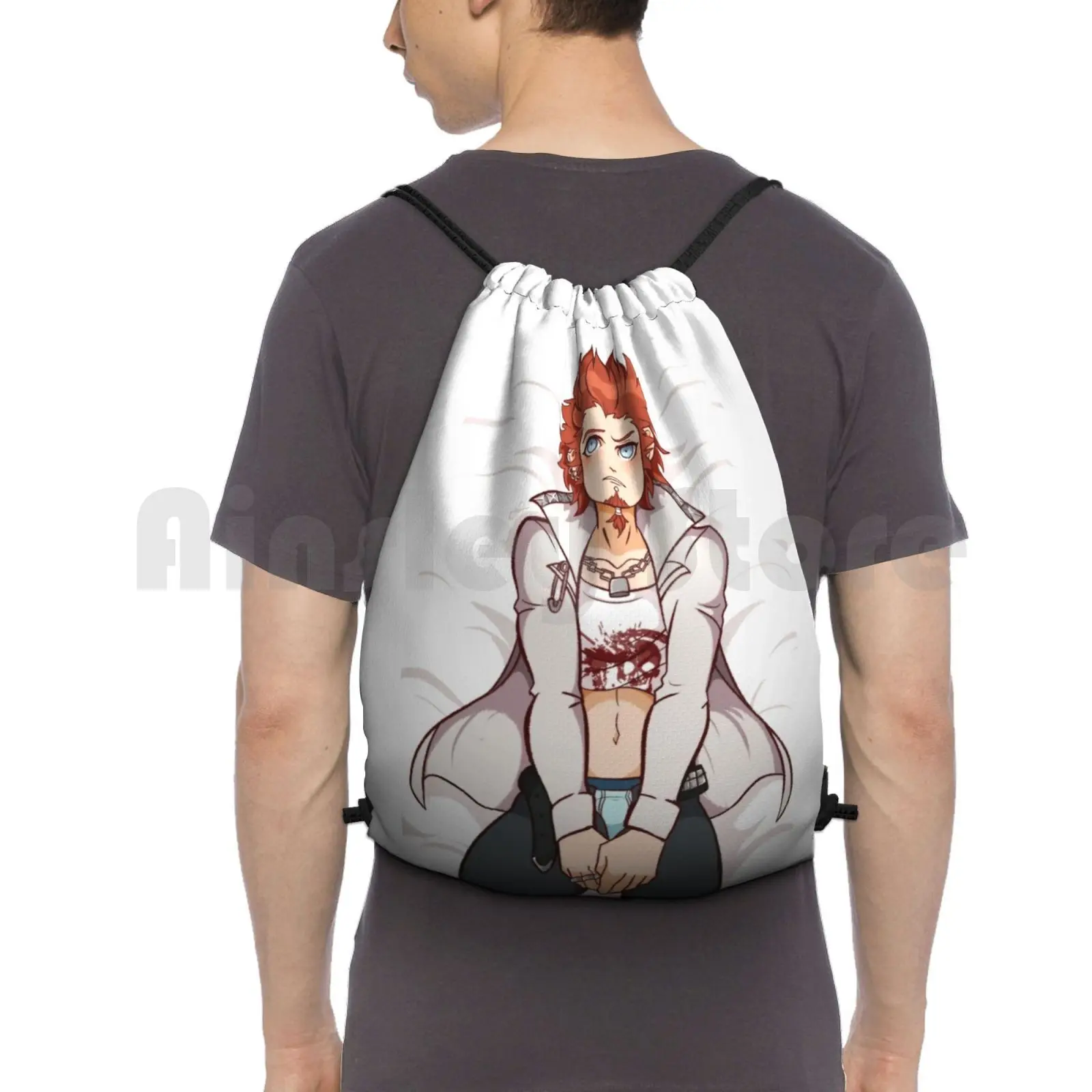 

Рюкзак Leon Kuwata, сумки на шнурке, спортивная сумка, водонепроницаемая Dangan Ronpa Leon Kuwata, аниме Dakimakura Dp Leon Kuwata