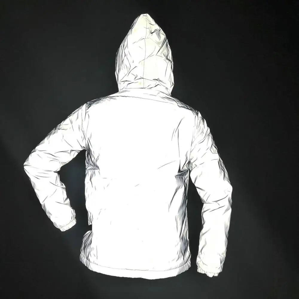 Chaqueta reflectante para hombre y niña, abrigo ligero y brillante, ropa de calle de Hip Hop, prendas de vestir impermeables para monopatín,