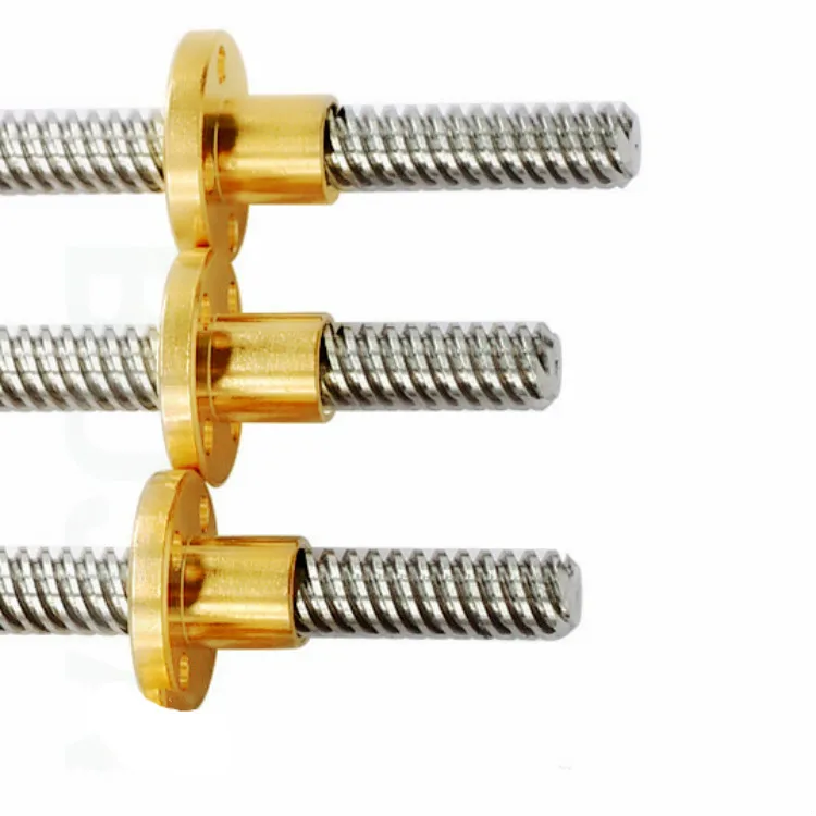 T8 Lead Screw  Diameter 8mm Lead1 2 4 8mm Length100 200 300 400 500 600mm 3D Printer THREAD ROD CNC T8 SCREW CNC with Brass Nut