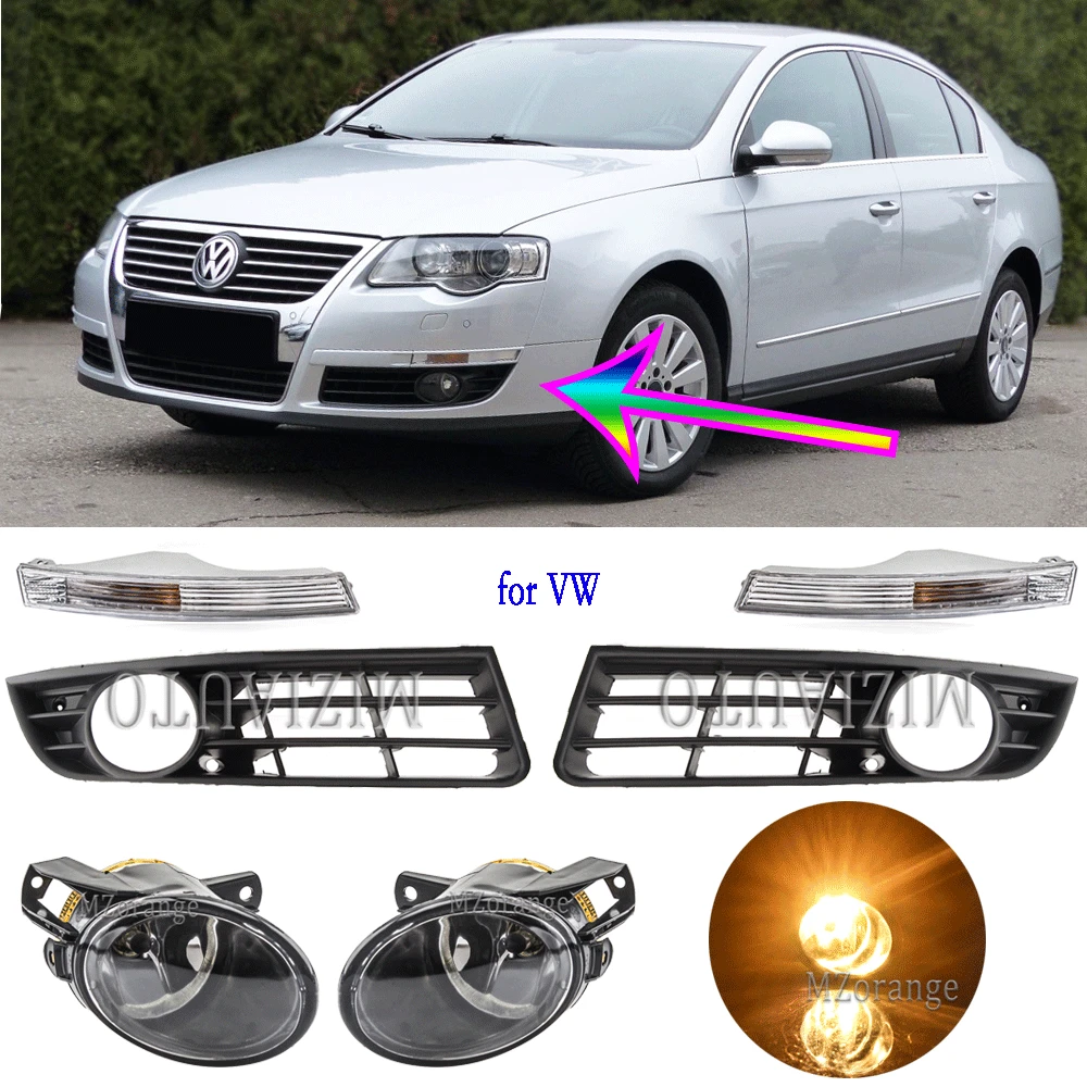 

Fog Light Fog Headlight Lamp Cover For Volkswagen VW Passat b6 2006-2011 Grill Bezel Turn SIgnal Lamp Wires Harness Switch Relay