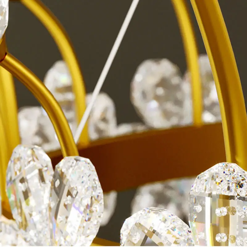 LED كريستال تاج غرفة المعيشة مصباح معلق غرفة نوم فاخرة الثريا فيلا صالون الأميرة غرفة مصابيح الثريا