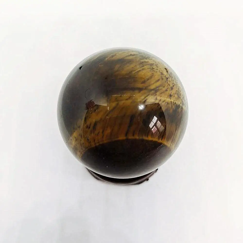 Natural Yellow Blue Tiger’s Eye Quartz Crystal Sphere Ball Healing