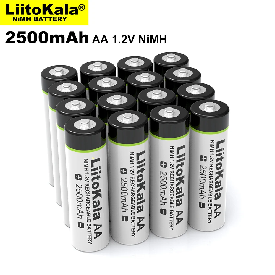 4-20PCS Liitokala 1.2V AA 2500mAh Ni-MH 2.5A Rechargeable Battery aa For Temperature Gun Remote Control Mouse Toy Batteries