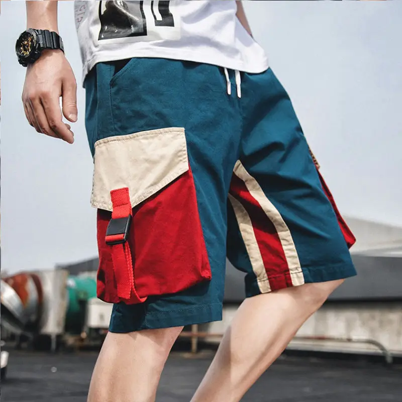 Summer Patchwork Sweatshorts Men Basketball Camo Cargo Shorts Cotton Army Green Running Shorts Plus Size Joggers