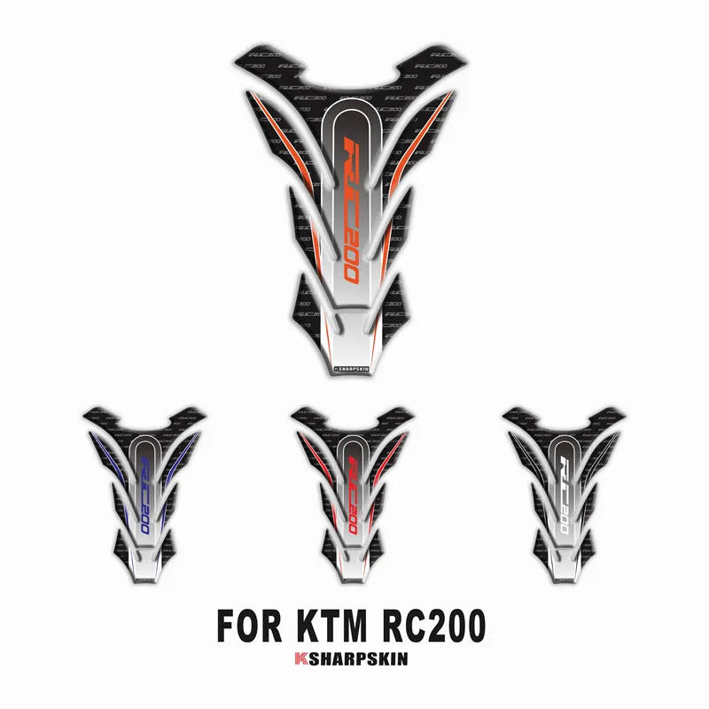 Motorcycle personality 3D fuel tank pad protective stickers fishbone modification stickers fit KTM RC200 rc 200