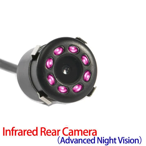 Hippcron Auto Achteruitrijcamera 8LED Nachtzicht Omkeren Auto Parking Monitor CCD Waterdichte HD Video