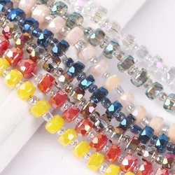1 Strand (100pcs) 6mm x 3.5mm Flat Round Faceted Crystal Glass Spacer Beads lot for Jewelry Making DIY Crafts