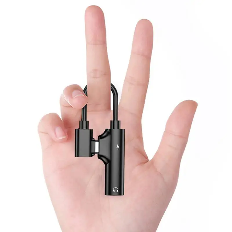 2 IN 1 Audio Headphone Charging Dual Adapter Splitter For IPhone XR XS X 7 8 Plus For 3.5mm Jack To Earphone AUX Cable Connector