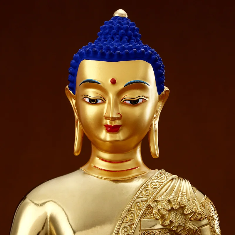 Pure copper gold sambo Buddha Mituson copper Sakamuni Buddha /  bhagavan  Buddha / Amito Buddha / Nepal Buddha statue