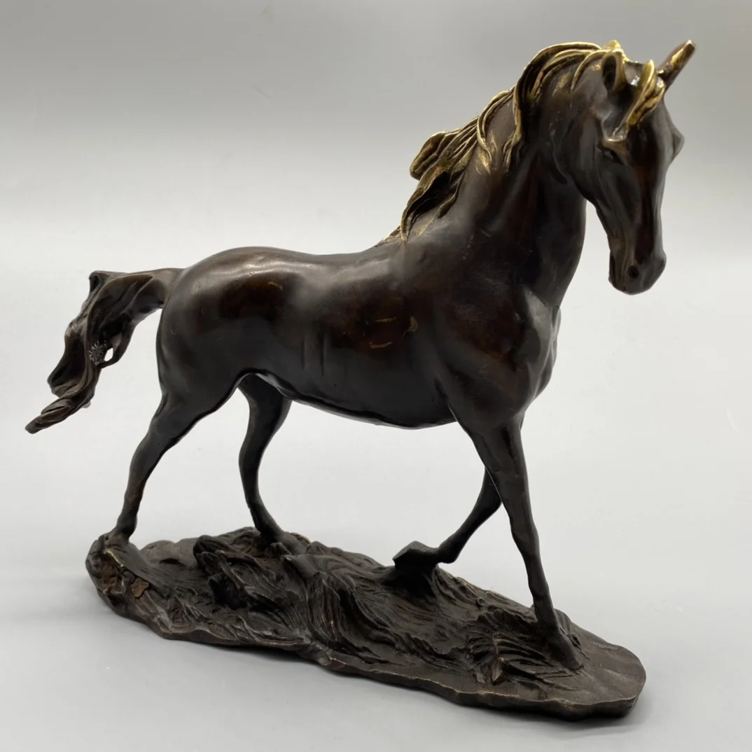 MOEHOMES China's Gilding horse statue tara brass copper fengshui success statue Metal crafts home furnishings decorations