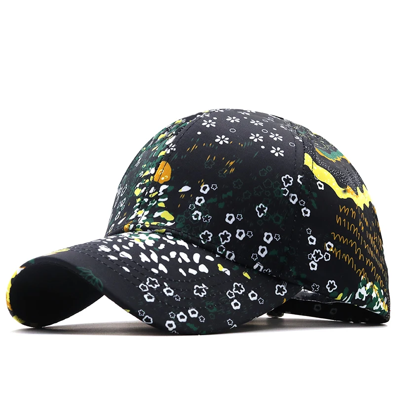 New Trendy Graffiti Pattern Cappellino Baseball Cap Black Hip Hop Hats For Men Women Snapback Face Caps Gorras Para Hombre