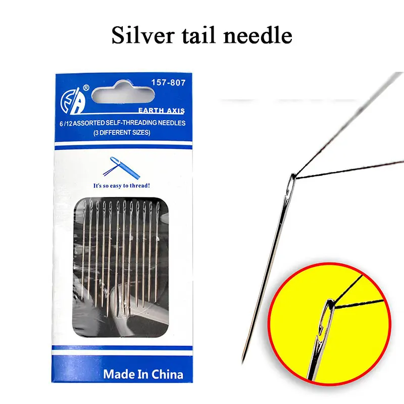 Multi-size Side Opening Sliver Tail Needle 12pcs Darning Stainless Steel Embroidery Sewing Clothes Needles Hand Household Tool G