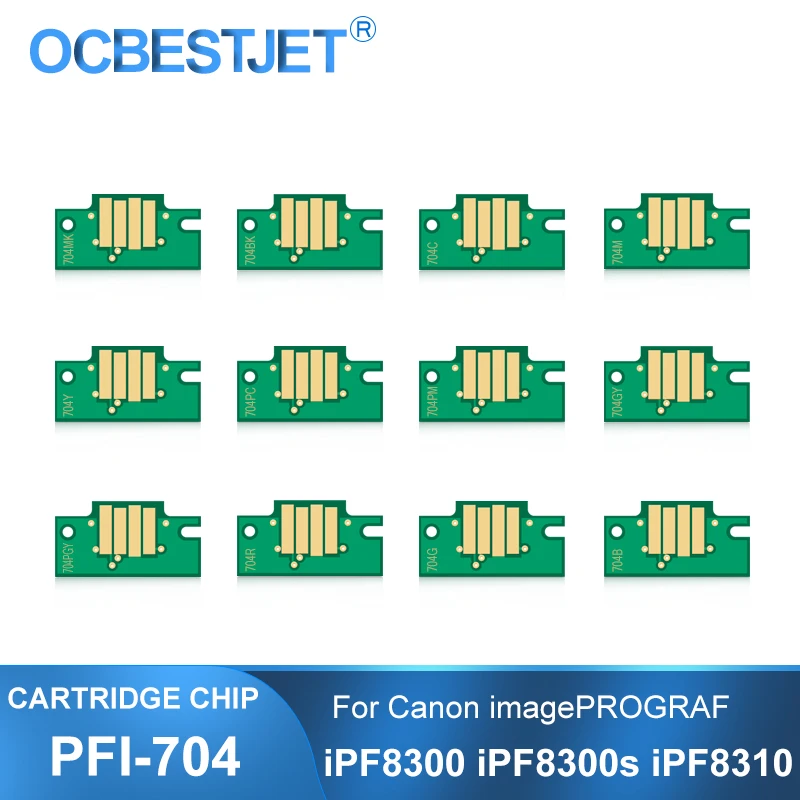 PFI-704 PFI704 704 Permanent Cartridge Chip For Canon imagePROGRAF iPF8300 iPF8300S iPF8310 Printer Reset Chips