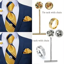 Mens Jewelry Shirts Tie Tack For Men Fashion Collar Pin Copper Metal Brooch Lapel Pin For Men Shirt Suit Accessories DiBanGu