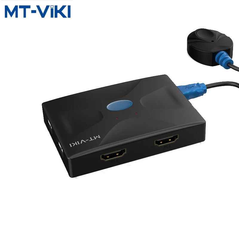 MT-VIKI KVM Switch 2 in 1out USB HDMI-compatible HD display multi-computer host monitoring mouse keyboard sharing devices