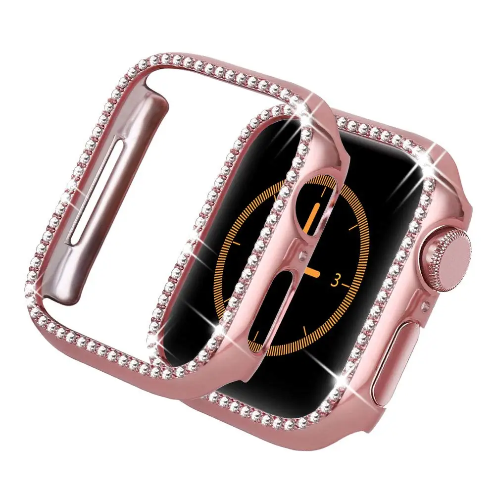 Diamond Watch Case For Apple Watch Ultra 2 49mm Series 9 8 7 6 41mm 45mm Hard PC Cover Protective Shell For iWatch 38 42 40 44mm