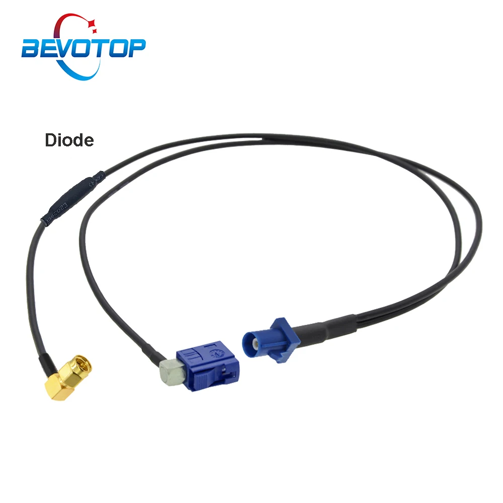 BEVOTOP Fakra C to SMA Male Y Type Splitter Cable With Diode RG174 Pigtail Car GPS Antenna Extension Cable for Android Device