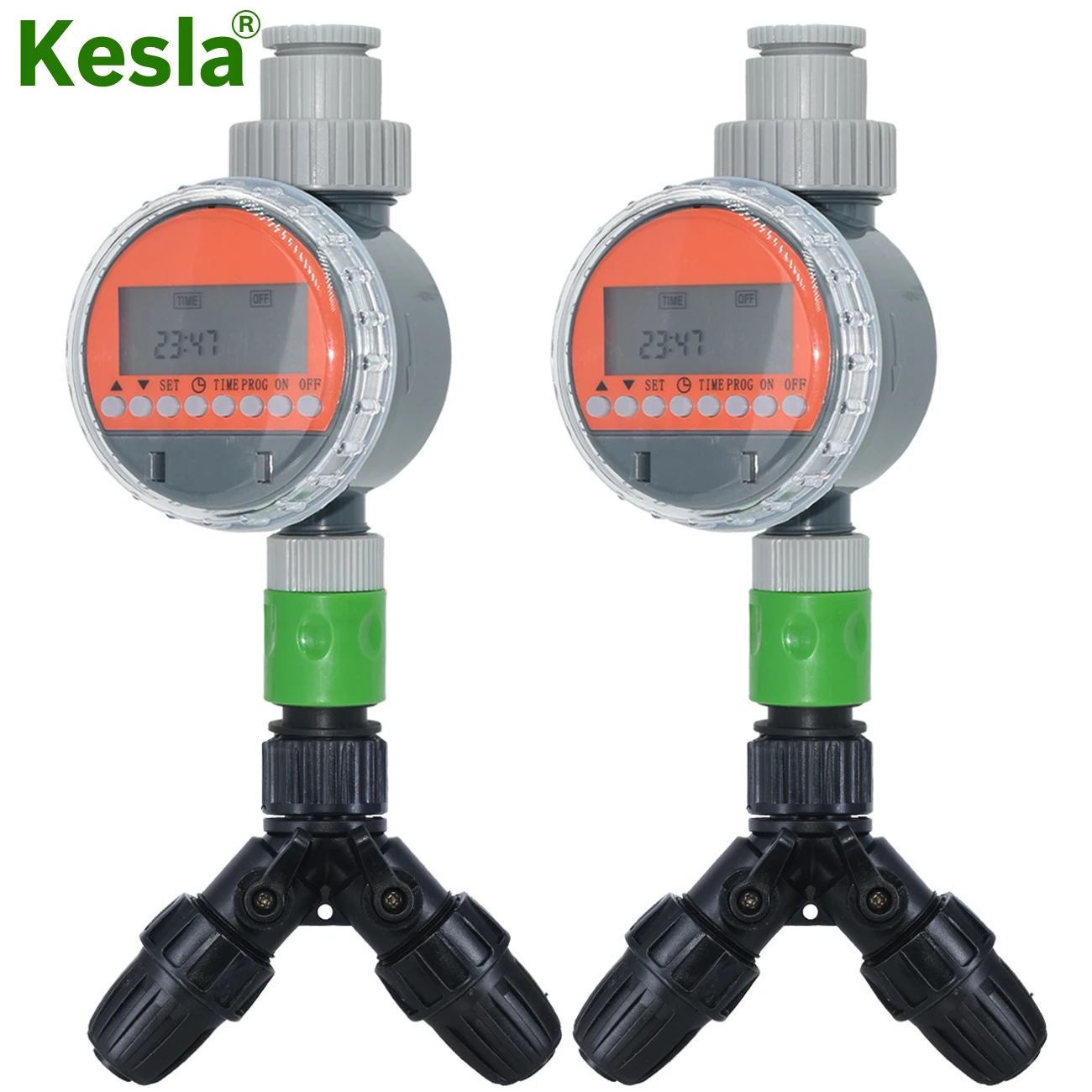 

KESLA Automatic LCD Display Ball Valve Water Timer Electronic Watering Drip Irrigation Controller With Gravity Irrigator Garden