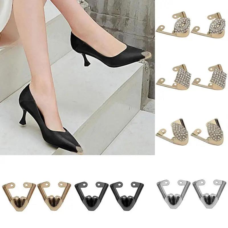 1Pair Shoes Toe Protection Metal Material Shoes Clips For Decorations High Heels Shoe Broken Reapair Accessories