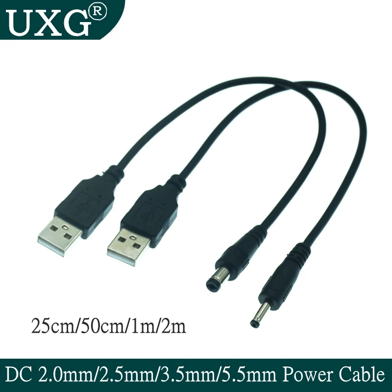 

USB Port to 2.0*0.6mm 3.0*1.1mm 2.5*0.7mm 3.5*1.35mm 4.0*1.7mm 5.5*2.1mm 5.5*2.5mm 5V DC Barrel Jack Power Cable Connector 1m 2m