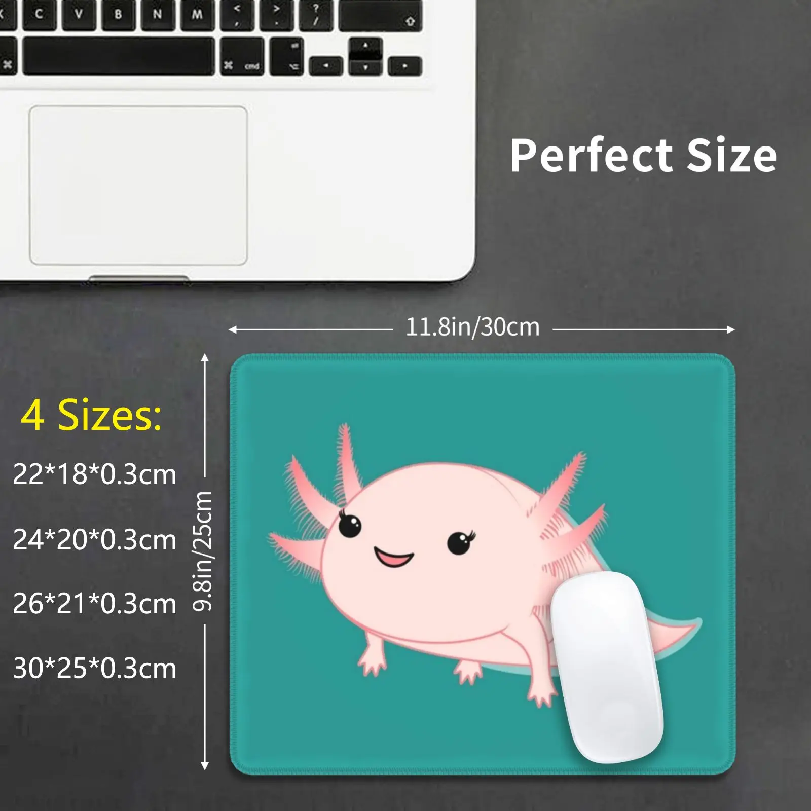 Axolotl Baby Kawaii Mouse Pad DIY Print Cushion Vector Axolotl Baby Kawaii Cute Animal Water Ajolote Animals