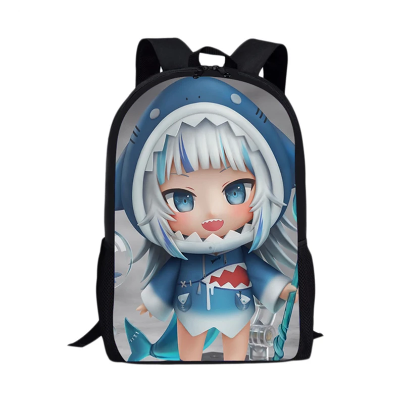 Mode Student Rugzak Cartoon Shark Meisje Afdrukken Schooltassen Voor Meisjes Vrouwen Reistas Anime Kids Boek Tas Mochila 16inch