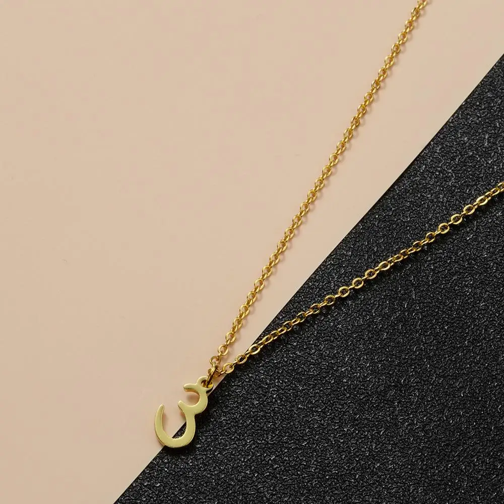 CHENGXUN Initial Necklace  in Arabic Letter Handcut Gold Plated  Brass Pendant Unique Necklace  Jewelry 2020