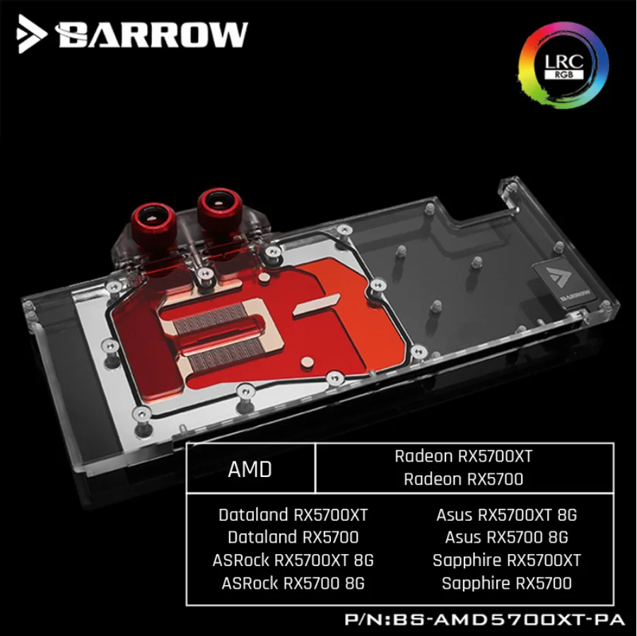 

Barrow Full Cover Graphics Card Water Cooling Blocks,For AMD Founder Edition Radeon RX5700XT/RX5700 BS-AMD5700XT-PA