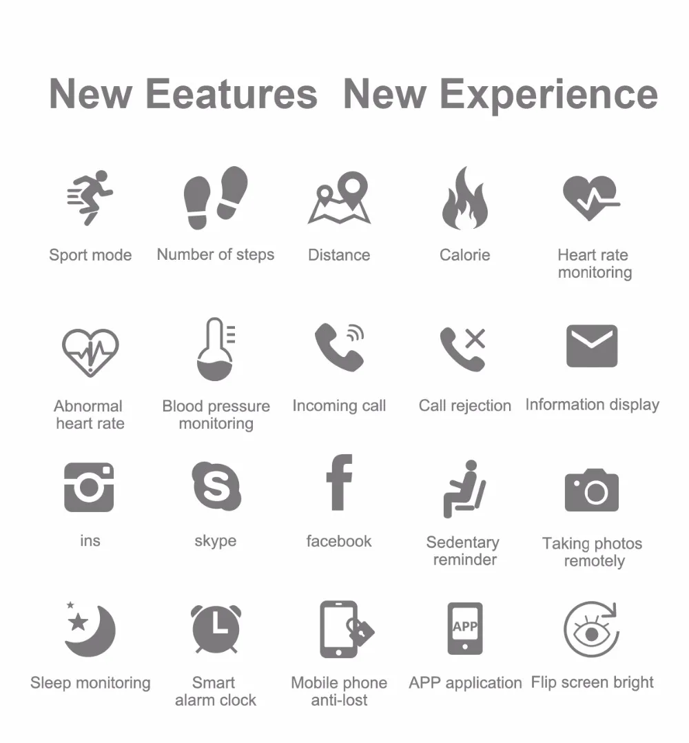 กีฬาสมาร์ทวอท์ช CF18 VS Q8 Q1 ZL02 Call Reminder อัตราการเต้นหัวใจความดันโลหิตสายรัดข้อมือฟิตเนสนาฬิกา Smartwatch สำหรับ Android IOS