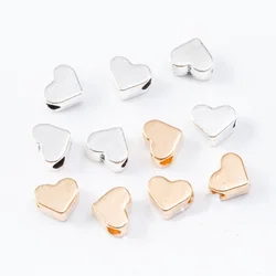 40Pcs/Lot 6*7*3.5mm 2 Colors Zinc Alloy Charms Heart  Pentant For Bracelet Jewelry Diy Making Pendants Handmade Craft Findings