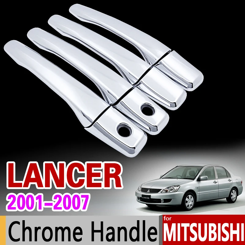 for Mitsubishi Lancer 2001 - 2007 Chrome Door Handle Cover Trim Set 2002 2003 2004 2005 2006 Accessories Stickers Car Styling