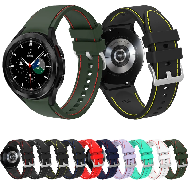 20 مللي متر حزام (Band) ساعة لسامسونج غالاكسي ساعة 4 الكلاسيكية 46 مللي متر 42 مللي متر smartwatch سيليكون سوار الأصلي غالاكسي Watch4 44 مللي متر 40 مللي متر حزام