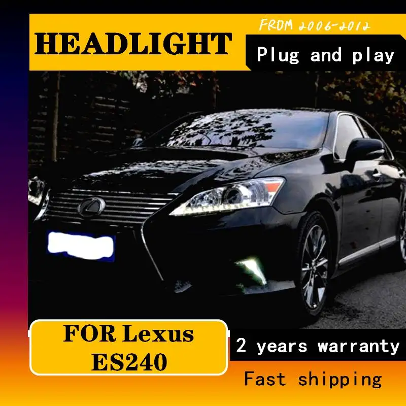 Car Styling Head Lamp for Lexus 2006-2012 ES240 250 350 LED Headlights dynamic drl + Turn Signal LED Headlight Car Accessories