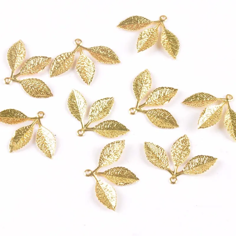 20pcs 31x23mm Gold/silver Leaf Filigree Wraps Connectors Metal Crafts Gift Decoration DIY handmade Findings Scrapbooking ykl0784