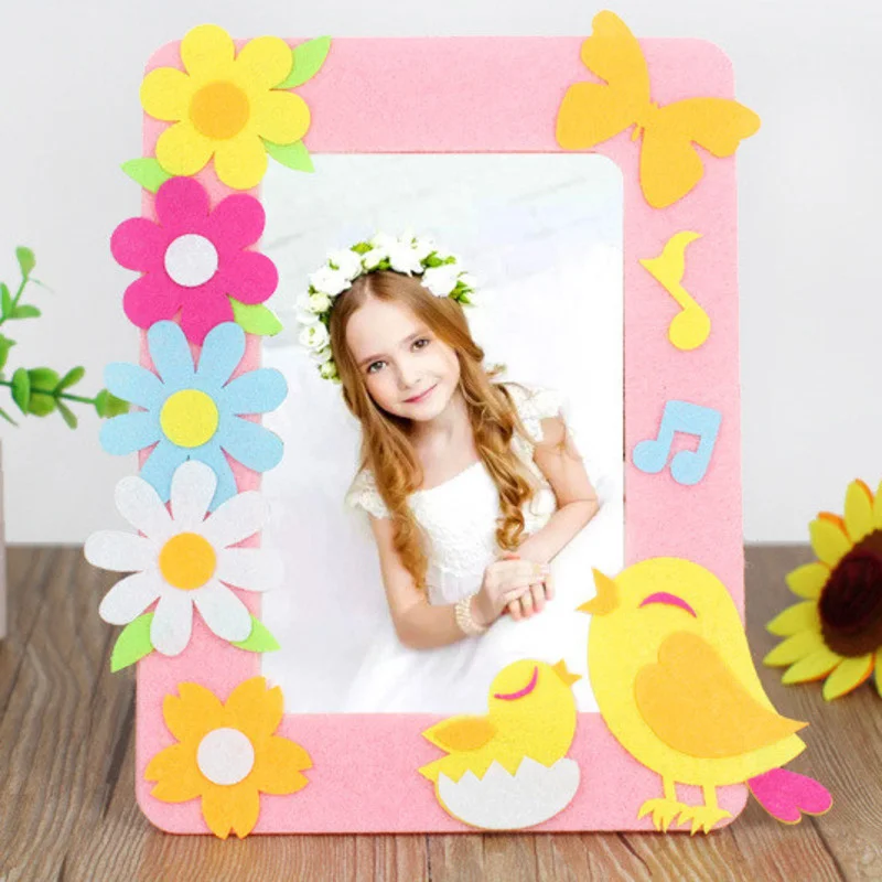 

DIY 3D Photo Frame Cartoon Animal Picture Frame Non-Woven Toys For Children Handmade Stickers Toys Material Package Craft Toys