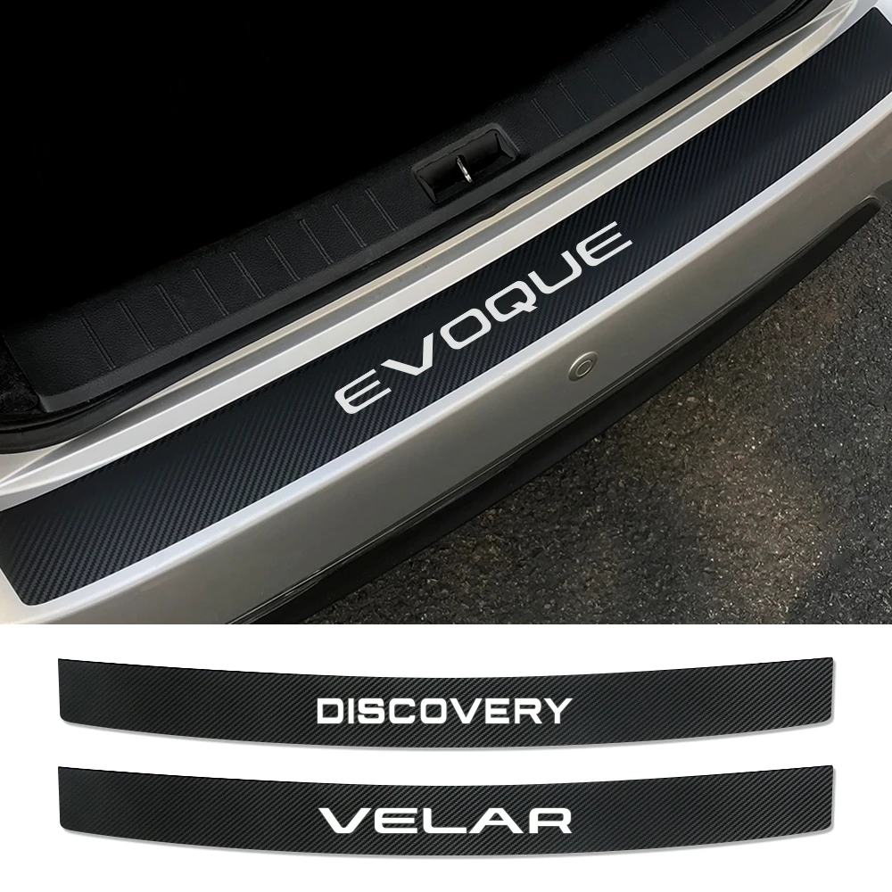 For Land Rover Discovery 3 4 Freelander Evoque Velar Autogiography SVR Car Rear Bumper Carbon Protector Sticker Auto Accessories