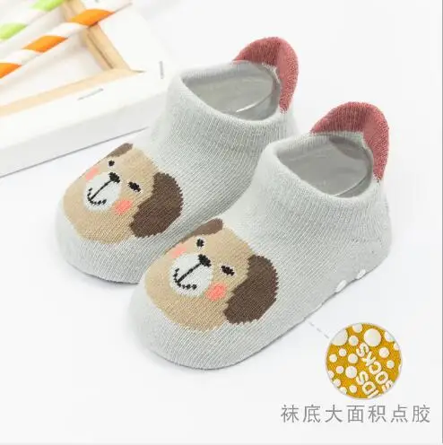 3Pairs spring and summer new three-dimensional cartoon low-cut child trampoline socks big heel non-slip floor boat socks