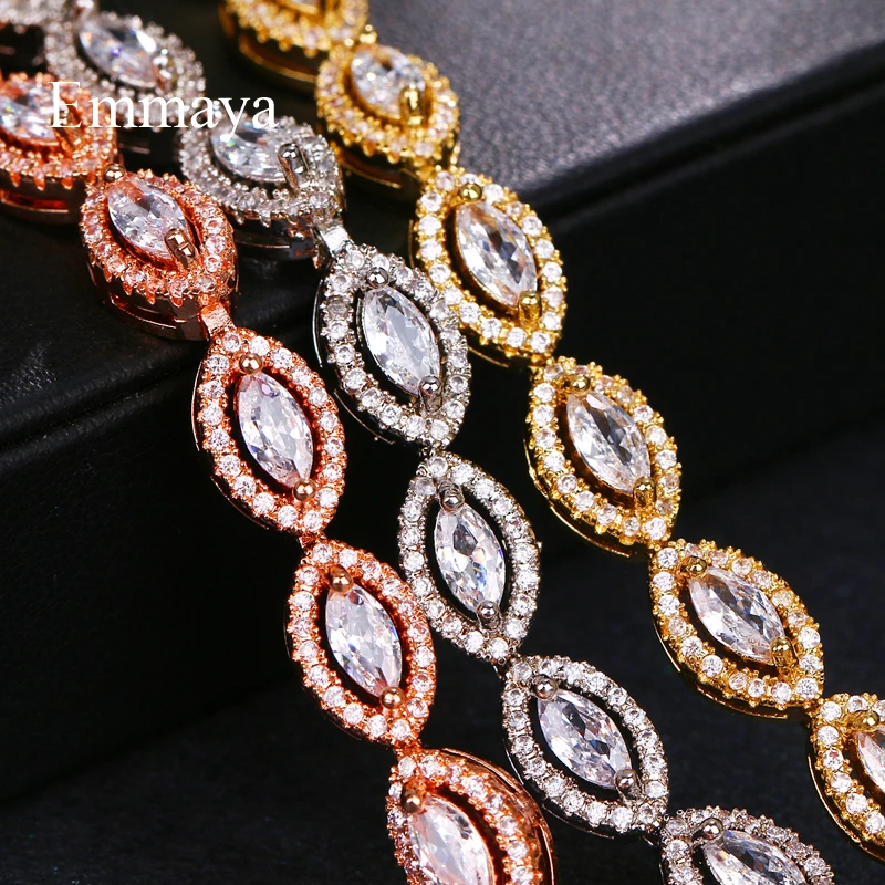 Emmaya Exquisite Geometric Multicolor Bracelet Around With Shining Cubic Zircon For Female Classic Choice In Banquet