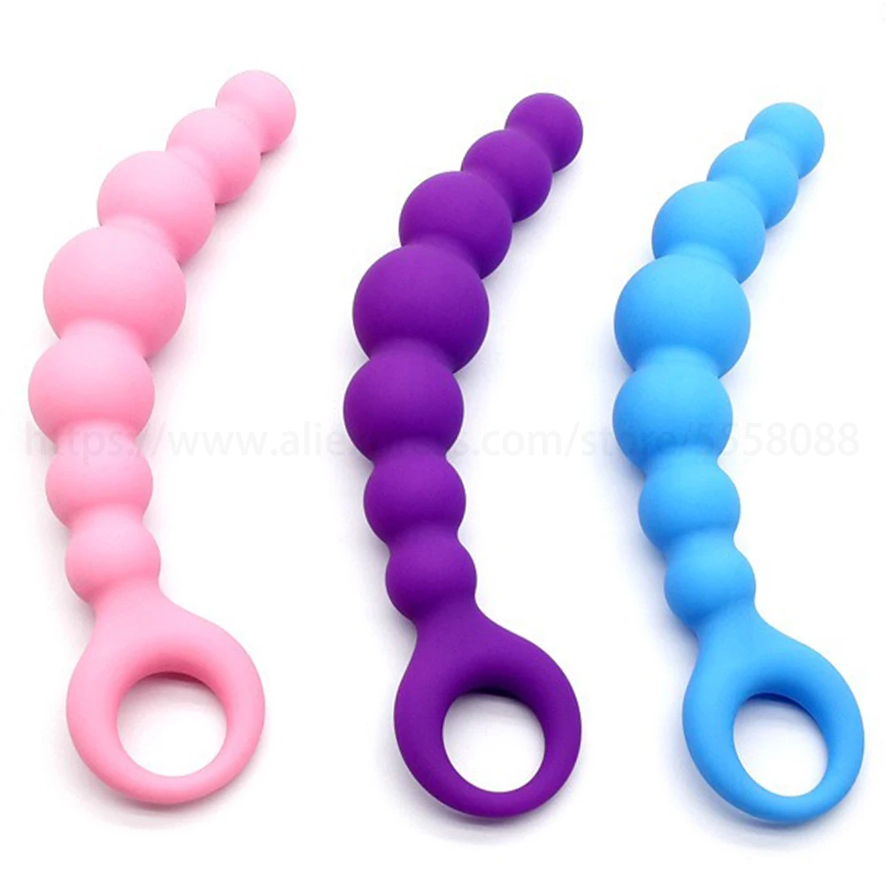 Handheld Anal Plug 7 Butt Beads Soft Silicone Sex Toys for Couple Female Vagina Masturbator Male Prostate Massage Adult Product