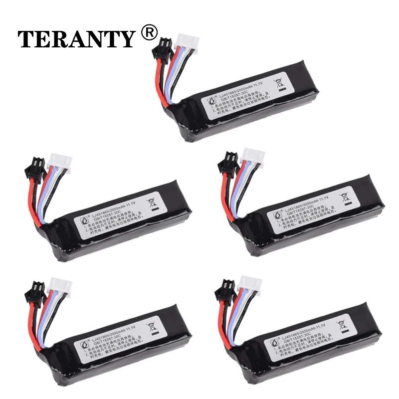 TERANTY Power pistolet na wodę bateria Lipo 3S 11.1V 2000mAh 30C 451865 dla AKKU Mini Airsoft BB pistolet pneumatyczny zabawki elektryczne pistolety