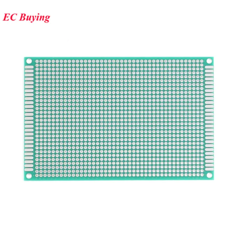 양면 프로토타입 PCB 브레드보드, 아두이노용 범용 인쇄 회로 기판, 유리 섬유, 1.6mm, 2.54mm, 8x12cm, 5 개