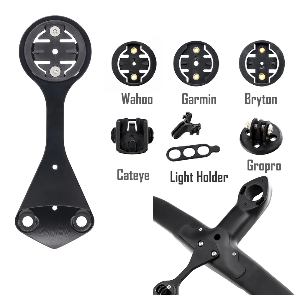 2022 Bicycle Carbon Computer Mount For Garmin Cateye Igpsport Blackbird GoPro Wahoo Light Camera Holder Cycling Bike Accessories